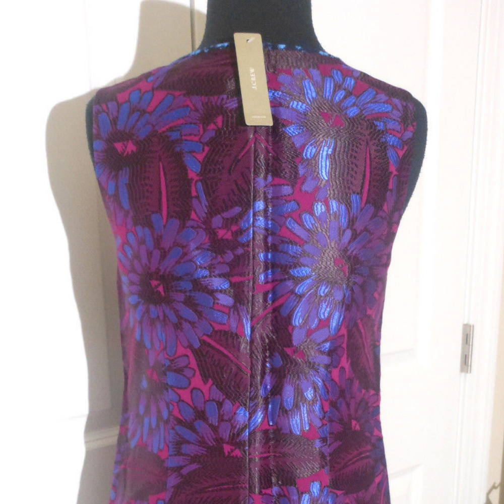 J CREW NWT Sleeveless Jacquard Shift Dress in Midnight Floral - Picture 7 of 9